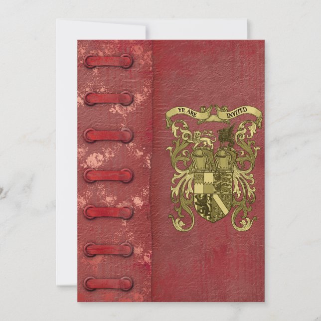 Medieval Book Cover Wedding Invitations (Front)