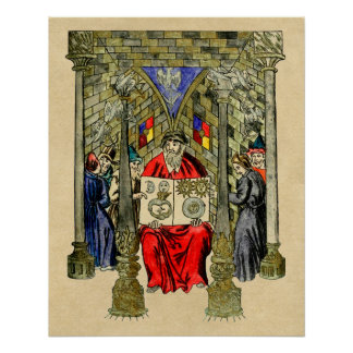 Medieval Book of Alchemy Poster