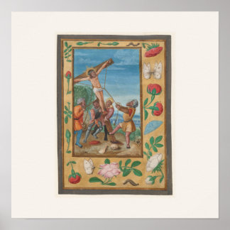 Medieval Book of Hours Illuminated Square Poster