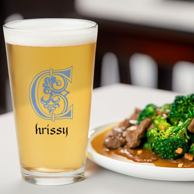 Medieval Botanical Decorative Capital C Glass (Creator Uploaded)