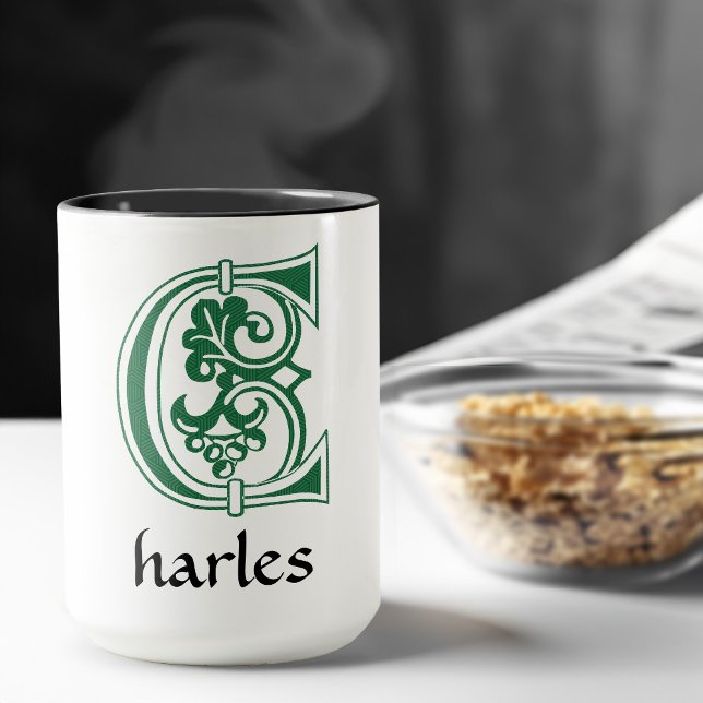 Medieval Botanical Decorative Capital C Mug (Creator Uploaded)