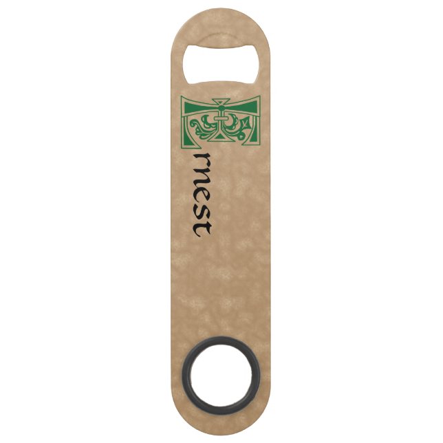 Medieval Botanical Decorative Capital E Bar Key (Front)