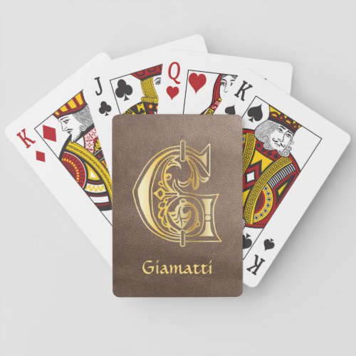 Medieval Botanical Decorative Capital G Playing Cards