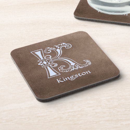 Medieval Botanical Decorative Capital K Beverage Coaster