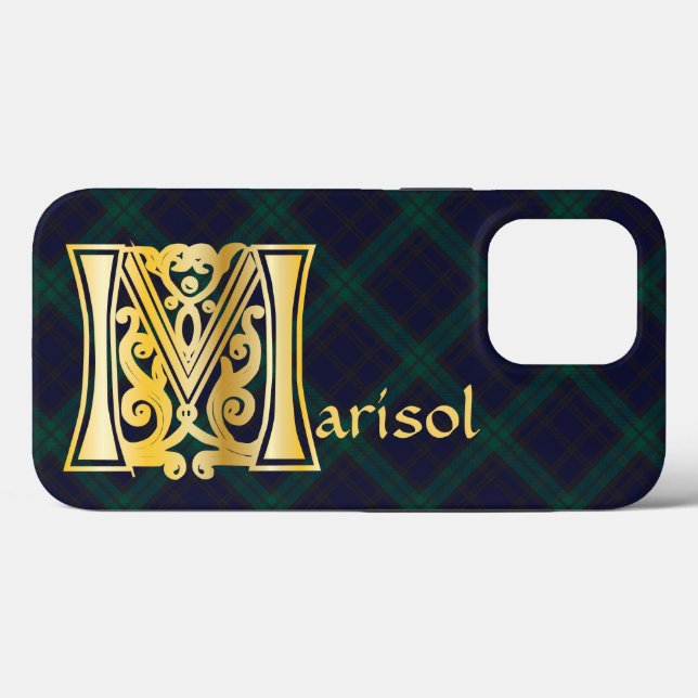 Medieval Botanical Decorative Capital M Case-Mate iPhone Case (Back (Horizontal))