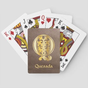 Medieval Botanical Decorative Capital Q Poker Cards
