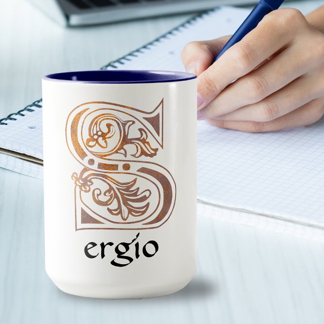 Medieval Botanical Decorative Capital S Mug (Creator Uploaded)