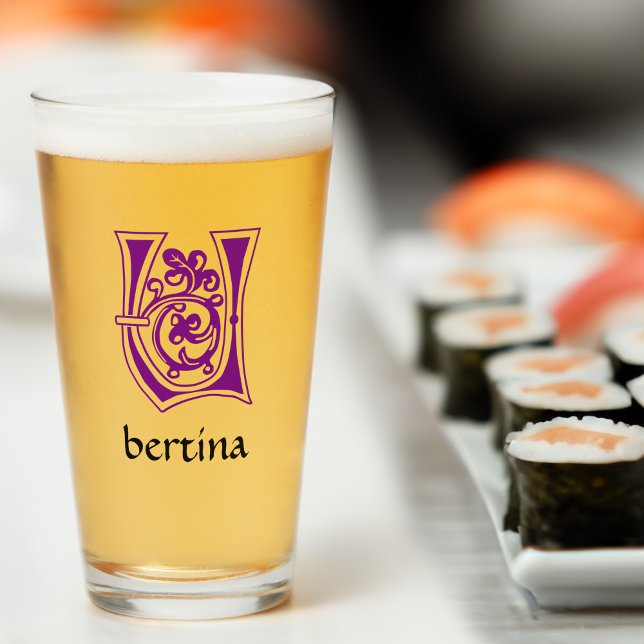 Medieval Botanical Decorative Capital U Glass (Creator Uploaded)