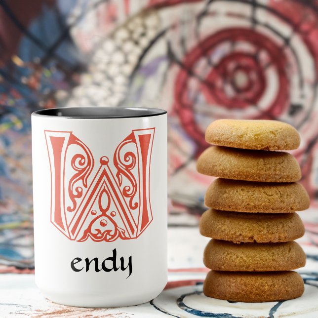 Medieval Botanical Decorative Capital W Mug (Creator Uploaded)
