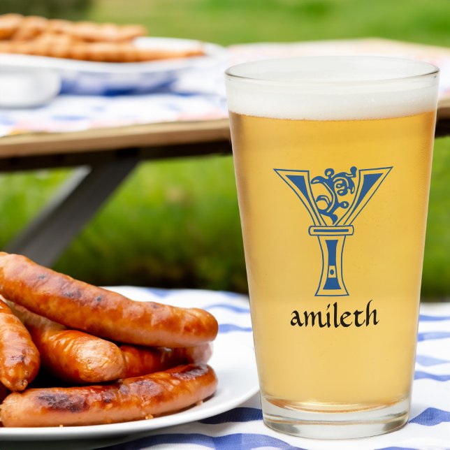 Medieval Botanical Decorative Capital Y Glass (Creator Uploaded)