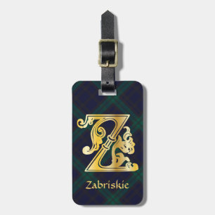 Medieval Botanical Decorative Capital Z Luggage Tag