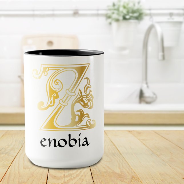Medieval Botanical Decorative Capital Z Mug (Creator Uploaded)