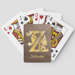Medieval Botanical Decorative Capital Z Poker Cards