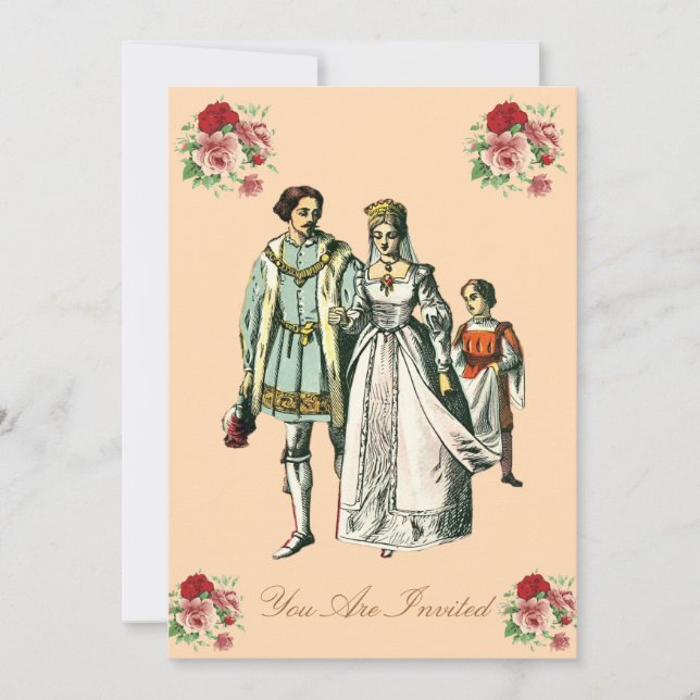 Medieval Bride And Groom Wedding Invites (Front)