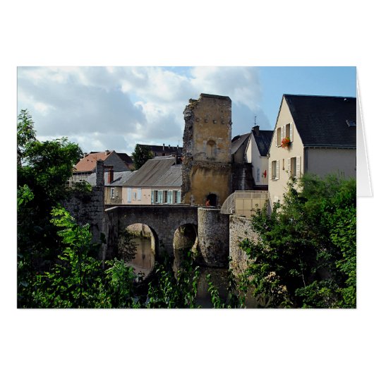 Medieval Bridge at Chartes Cards (Front Horizontal)