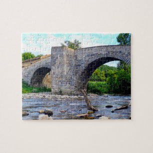 Medieval bridge in Zubiri Jigsaw Puzzle
