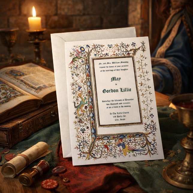 Medieval ca. 1415 Illuminated Wedding Invitation (Creator Uploaded)