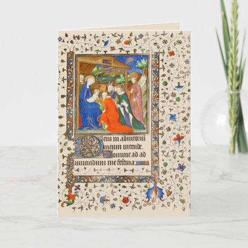Medieval ca 1420 Nativity Christmas Holiday Card