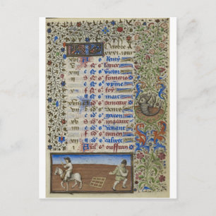Medieval calendar: October Postcard