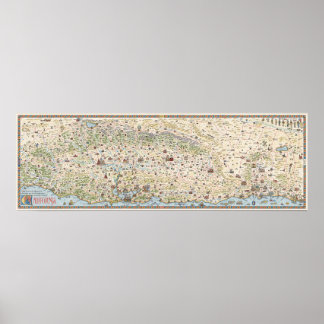 Medieval California Map Poster