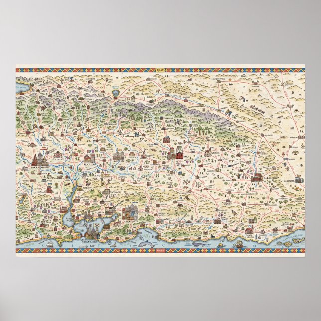 Medieval California Map Poster (Front)