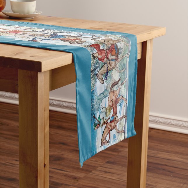 Medieval Canterbury Tales Mural Short Table Runner (In Situ)