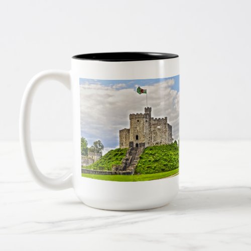 Medieval Cardiff Castle Ruins _ Wales UK Two_Tone Coffee Mug