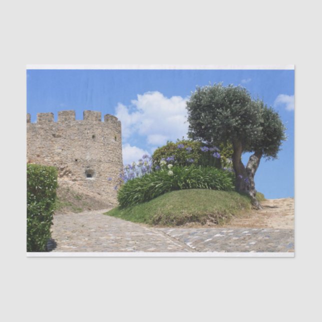 Medieval castle and an olive tree tissue paper (Front)