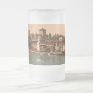 Medieval Castle and Market Town, Turin, Italy Frosted Glass Beer Mug