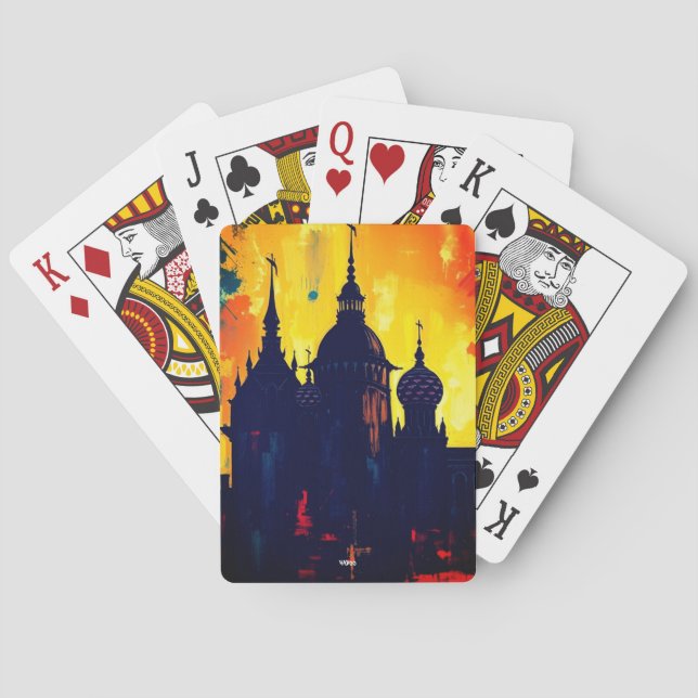 Medieval castle art deck poker cards (Back)