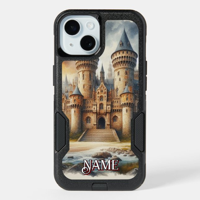 Medieval Castle at Sunset with Atmospheric Skies iPhone 15 Case (Back)
