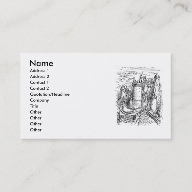 Medieval Castle Business Card (Front)