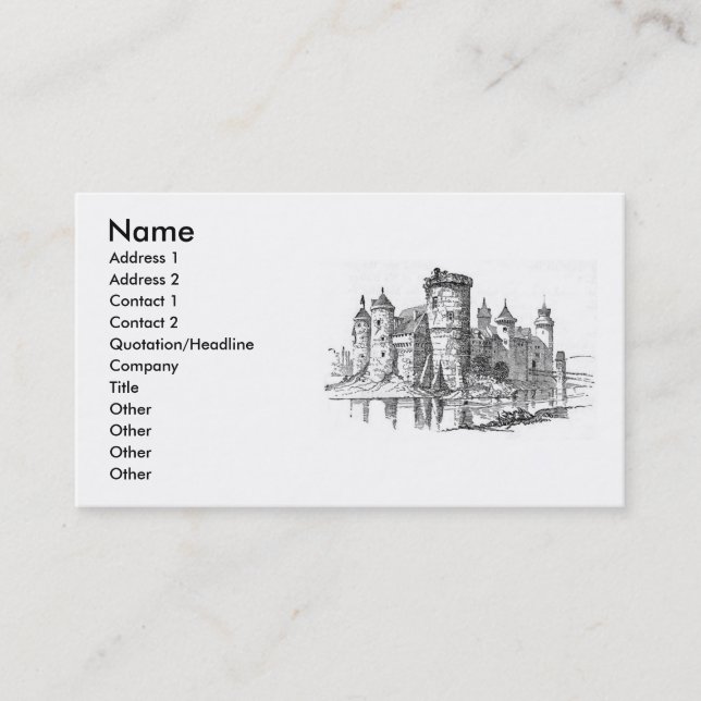 Medieval Castle Business Card (Front)