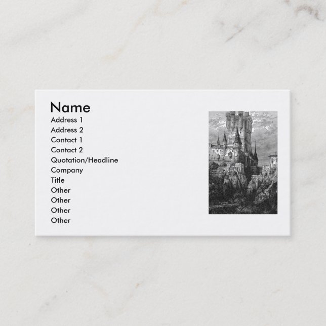 Medieval Castle Business Card (Front)