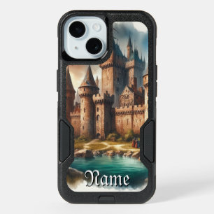 Medieval Castle by a Tranquil River at Sunset iPhone 15 Case
