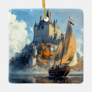 Medieval Castle Ceramic Ornament