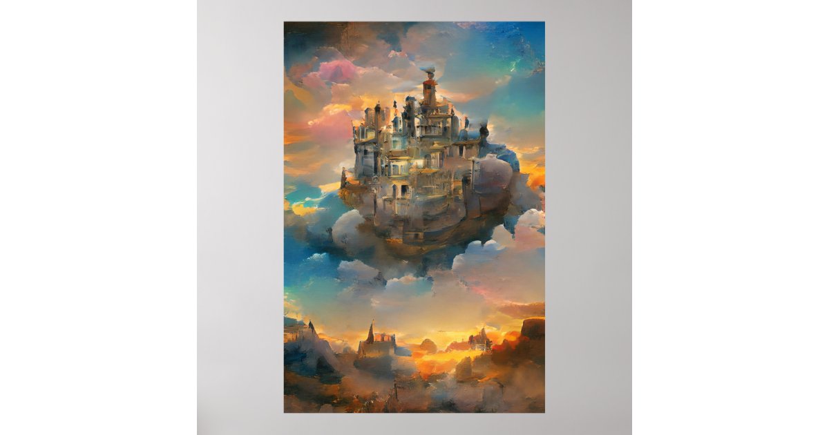 Medieval Castle, Fantasy Kingdom, Castle In sky Poster | Zazzle