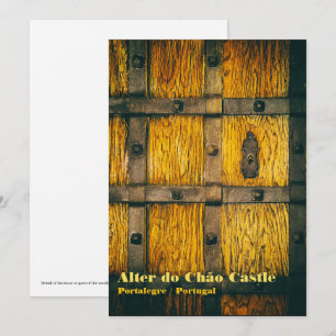 Medieval castle gate close-up thank you card