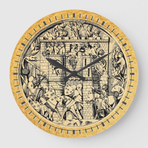 Medieval Castle Golden Acrylic Wall Clock
