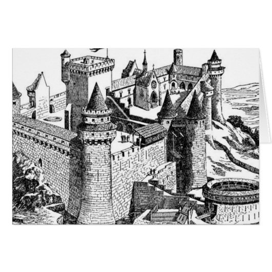 Medieval Castle Greeting/Note Card (Front Horizontal)