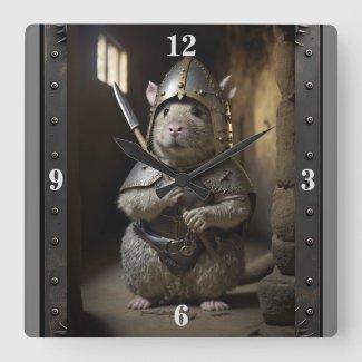 Medieval Castle Guard Rat Clock