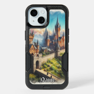 Medieval Castle in a Mountain Valley Landscape iPhone 15 Case