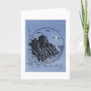 "Medieval Castle in Blue" Thank You Card