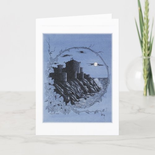 Medieval Castle in Blue Thank You Card