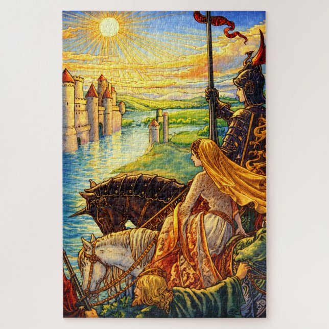 Medieval Castle, Knights & Princess Jigsaw Puzzle (Vertical)