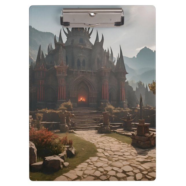 Medieval Castle Mountain Landscape Clipboard (Front)