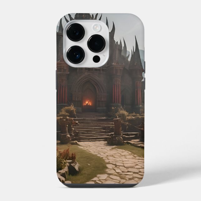 Medieval Castle Mountain Landscape iPhone Case (Back)