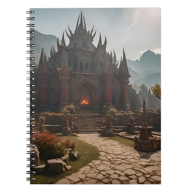 Medieval Castle Mountain Landscape Notebook (Front)
