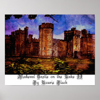 Medieval Castle on the Lake II Poster