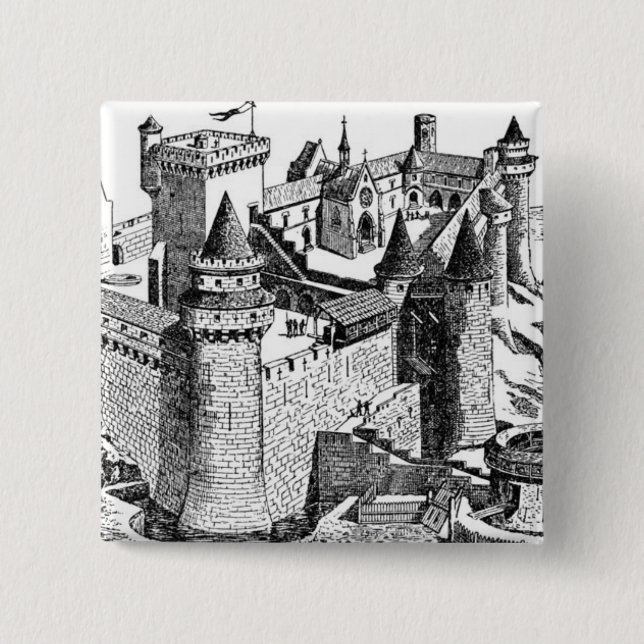 Medieval Castle Pinback Button (Front)